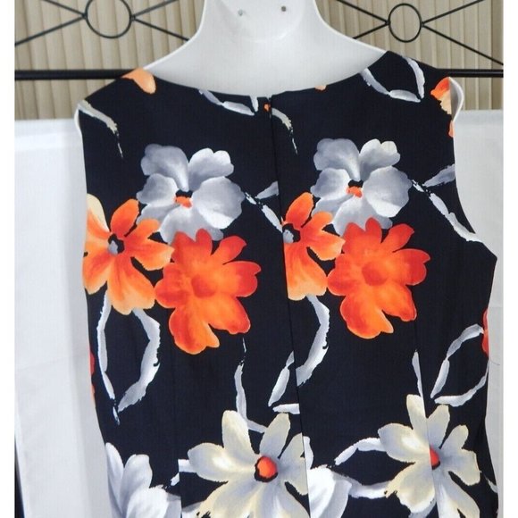 DRESS BARN Black Floral CLASSIC Sleeveless Career DRESS- Women’s SIZE 22 - Picture 6 of 7
